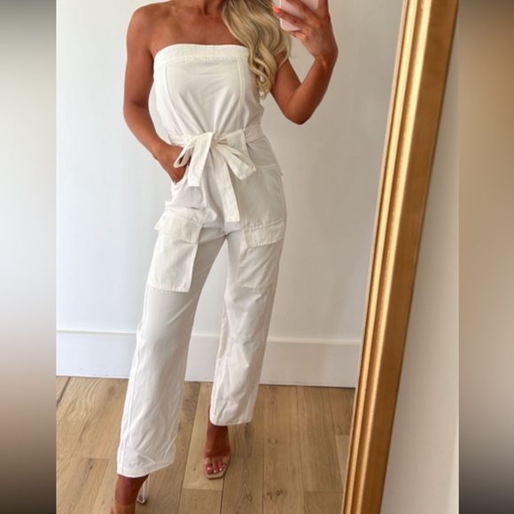 Strapless Cargo Jumpsuit - Picture 1 of 4